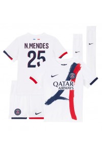 Fotbalové Dres Paris Saint-Germain Nuno Mendes #25 Dětské Venkovní Oblečení 2024-25 Krátký Rukáv (+ trenýrky)